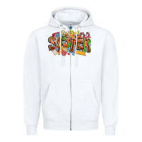 White basketball sister Zipper Hoodie - CowhideDigitalArt