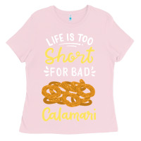 Bubblegum Pink Calamari Squid Seafood Ladies Tee - minhPixels