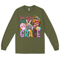 Army Green Saved by his grace Easter Day Long Sleeve Tee - HowdyJamesFarm