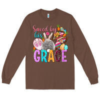 Chestnut Saved by his grace Easter Day Long Sleeve Tee - HowdyJamesFarm