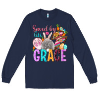 Navy Saved by his grace Easter Day Long Sleeve Tee - HowdyJamesFarm