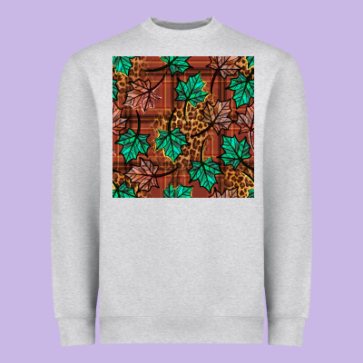 Fall Leaves Seamless Pattern Heavyweight Sweatshirt Designed By Bundleandbundleshop