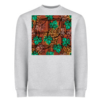 Heather Grey fall leaves seamless pattern Heavyweight Sweatshirt - BundleAndBundleShop