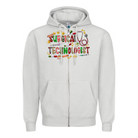 Dove Grey Surgical Technologist Zipper Hoodie - CowhideDigitalArt