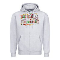 Heather Grey Surgical Technologist Zipper Hoodie - CowhideDigitalArt