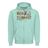 Seafoam Surgical Technologist Zipper Hoodie - CowhideDigitalArt