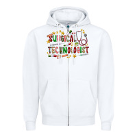 White Surgical Technologist Zipper Hoodie - CowhideDigitalArt