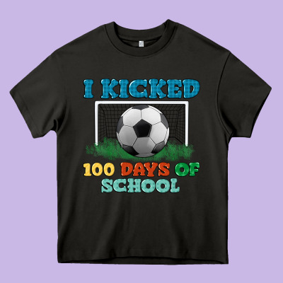I Kicked 100 Days Of School Heavy Core Tee Designed By Lillyallendesigns