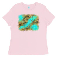 Bubblegum Pink leopard turquoise background Ladies Tee - Jasminsmagicworld