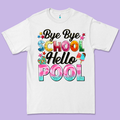 Bye Bye School Hello Pool Premium Tee Designed By Barkaloodesign