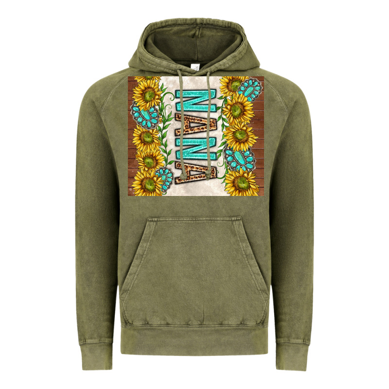 Nana Sunflowers And Turquoise Gemstones Vintage Hoodie by TumblerDesignByShophia | Teevron