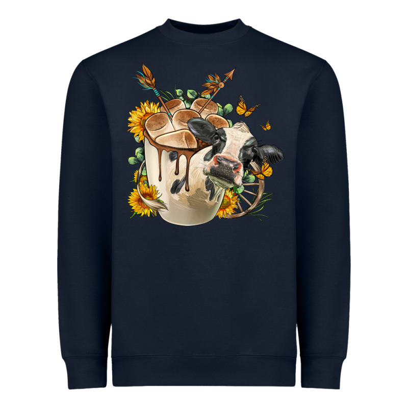 Black And White Cow Coffee Heavyweight Sweatshirt by FaDigitalArtStudio | Teevron