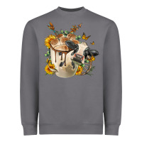 Storm Black And White Cow Coffee Heavyweight Sweatshirt - FaDigitalArtStudio