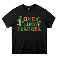 Black one lucky teacher Heavy Core Tee - LillyAllenDesigns