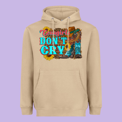 Cowgirls Don't Crty Boots Hat Sunflowers Heavyweight Hoodie Designed By Artiststas