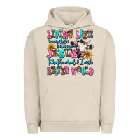 Pigment French Oak living life somewhere between jesus take the wheel Urban Hoodie - AdoDesignShop