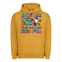 Pigment Peanut Butter living life somewhere between jesus take the wheel Urban Hoodie - AdoDesignShop
