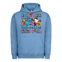 Pigment Pebble Blue living life somewhere between jesus take the wheel Urban Hoodie - AdoDesignShop