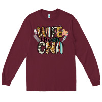 Burgundy wife mom cna Long Sleeve Tee - CowGirlArtShop
