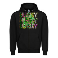 Black Lucky Zipper Hoodie - CowhideDigitalArt