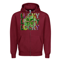 Burgundy Lucky Zipper Hoodie - CowhideDigitalArt
