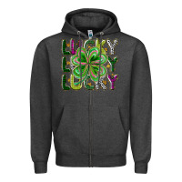 Charcoal Heather Lucky Zipper Hoodie - CowhideDigitalArt