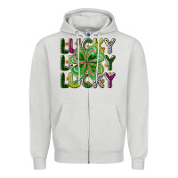 Dove Grey Lucky Zipper Hoodie - CowhideDigitalArt