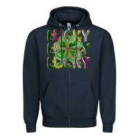 Navy Lucky Zipper Hoodie - CowhideDigitalArt