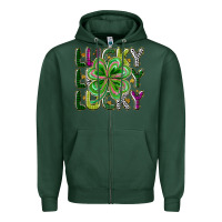 Sports Green Lucky Zipper Hoodie - CowhideDigitalArt