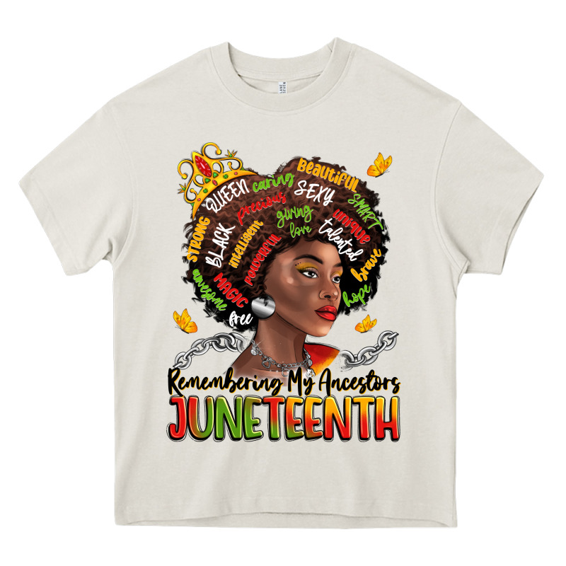 Remembering My Ancestors Juneteenth Heavy Core Tee by LillyAllenDesigns | Teevron