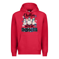 Cardinal Chillin With My Snowmies Premium Hoodie - FaDigitalArtStudio