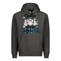 Charcoal Heather Chillin With My Snowmies Premium Hoodie - FaDigitalArtStudio