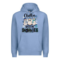 Colony Blue Chillin With My Snowmies Premium Hoodie - FaDigitalArtStudio