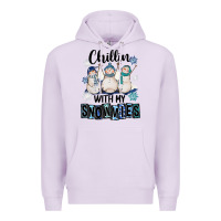Lilac Chillin With My Snowmies Premium Hoodie - FaDigitalArtStudio