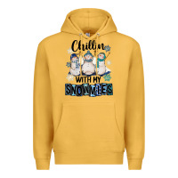 Mustard Chillin With My Snowmies Premium Hoodie - FaDigitalArtStudio