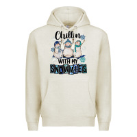 Oatmeal Heather Chillin With My Snowmies Premium Hoodie - FaDigitalArtStudio