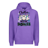 Purple Chillin With My Snowmies Premium Hoodie - FaDigitalArtStudio