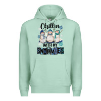 Seafoam Chillin With My Snowmies Premium Hoodie - FaDigitalArtStudio