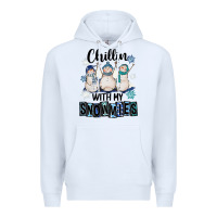 White Chillin With My Snowmies Premium Hoodie - FaDigitalArtStudio