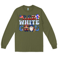 Army Green Red white cool with gnomies 4th of july Long Sleeve Tee - HowdyJamesFarm