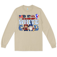 Mushroom Red white cool with gnomies 4th of july Long Sleeve Tee - HowdyJamesFarm
