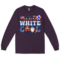 Plum Red white cool with gnomies 4th of july Long Sleeve Tee - HowdyJamesFarm
