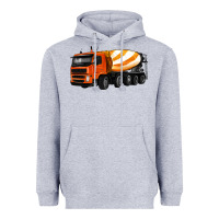 Heather Grey cement truck Heavyweight Hoodie - Artiststas