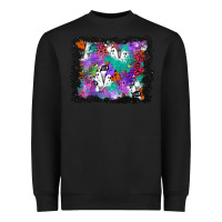 Black halloween ghost and turquoise glitter background Heavyweight Sweatshirt - BundleAndBundleShop