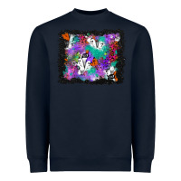 Navy halloween ghost and turquoise glitter background Heavyweight Sweatshirt - BundleAndBundleShop