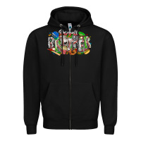 Black baseball brother Zipper Hoodie - CowhideDigitalArt