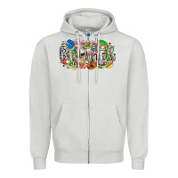 Dove Grey baseball brother Zipper Hoodie - CowhideDigitalArt