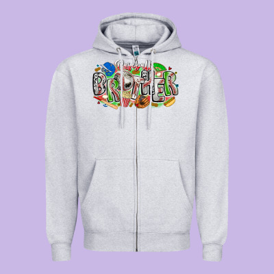 Baseball Brother Zipper Hoodie Designed By Cowhidedigitalart