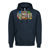 Navy baseball brother Zipper Hoodie - CowhideDigitalArt