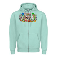 Seafoam baseball brother Zipper Hoodie - CowhideDigitalArt